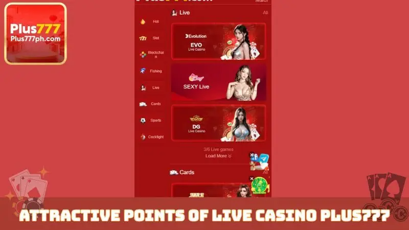 Attractive points of live casino Plus777