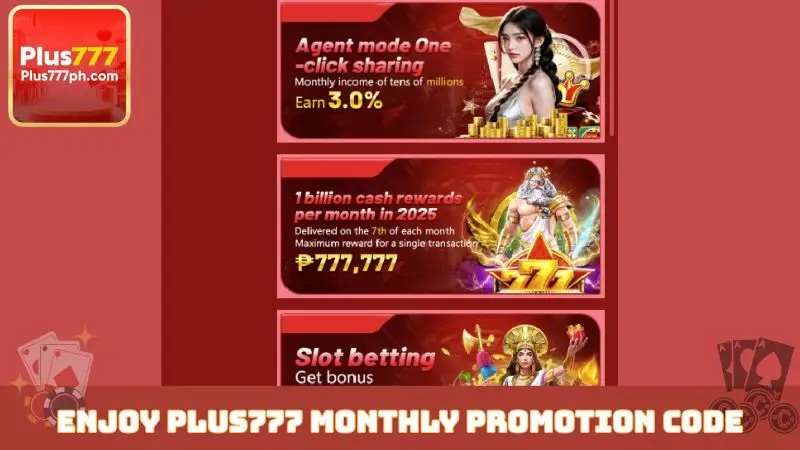 Enjoy Plus777 monthly promotion code