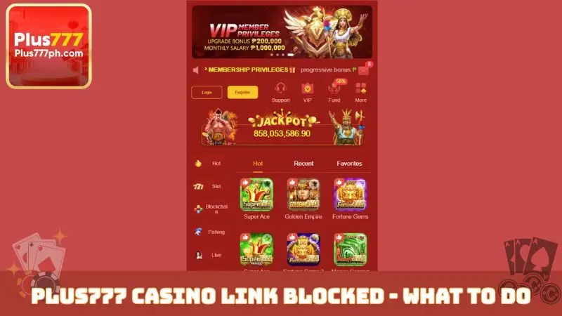 Plus777Casino link blocked - What to do
