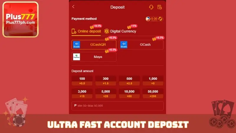 Ultra fast account deposit